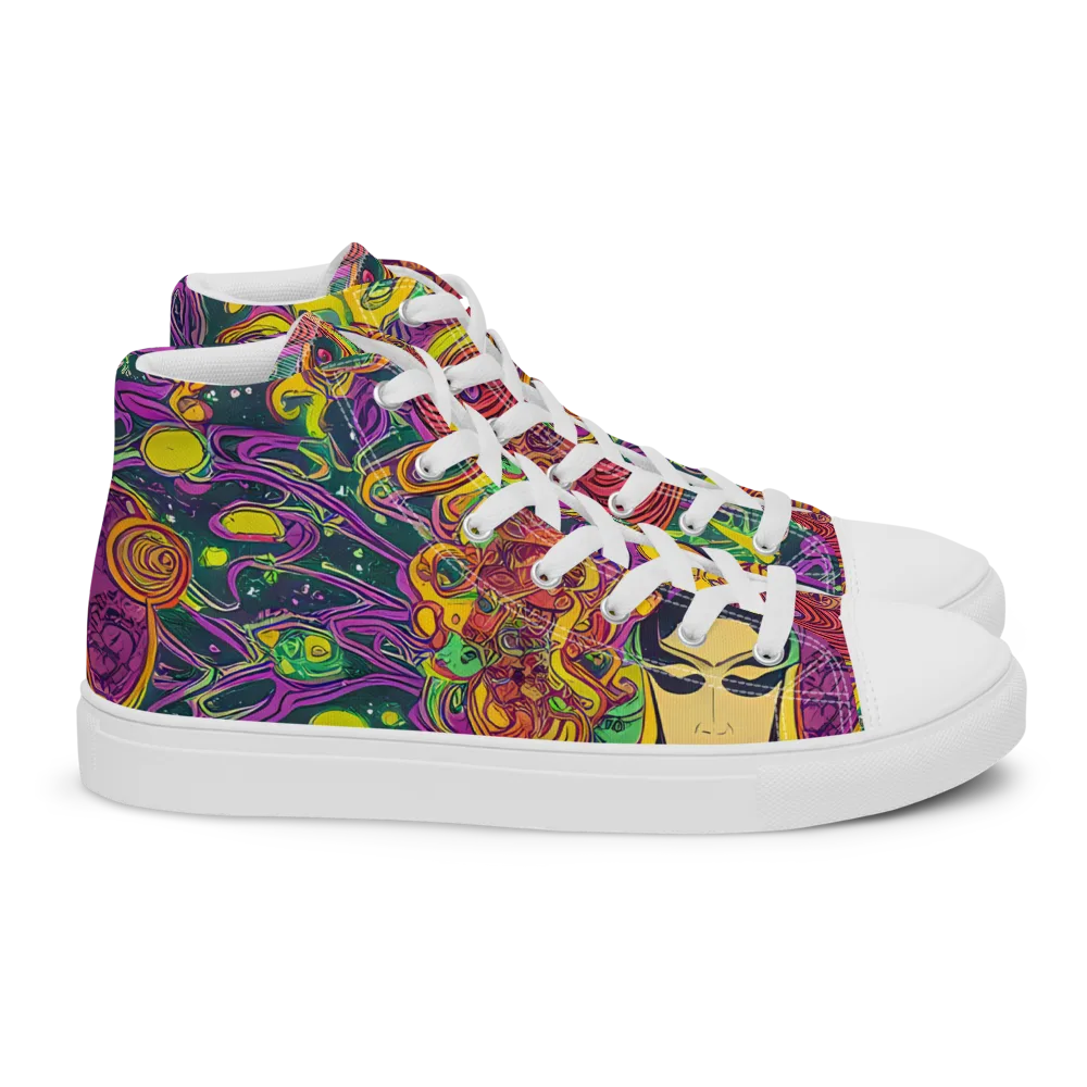Odyssey in Color on Women's High Top Canvas Shoes — Right