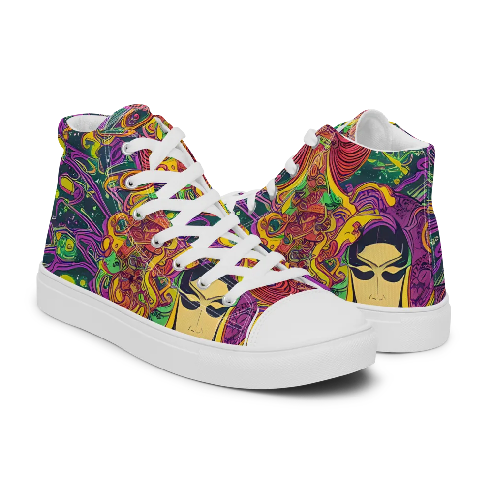 Odyssey in Color on Women's High Top Canvas Shoes — Right