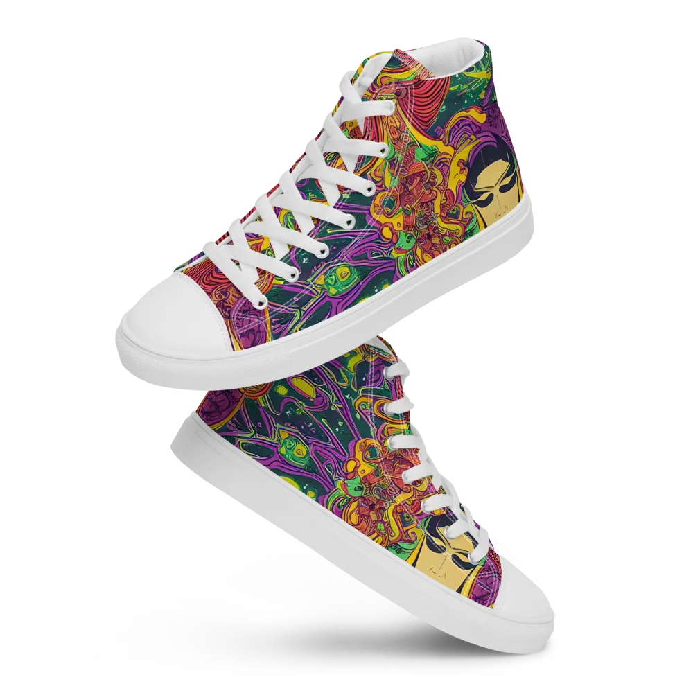 Odyssey in Color on Women's High Top Canvas Shoes — Front