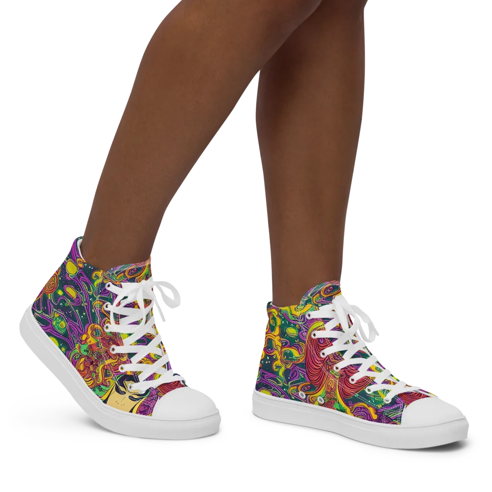Odyssey in Color on Women's High Top Canvas Shoes — Right