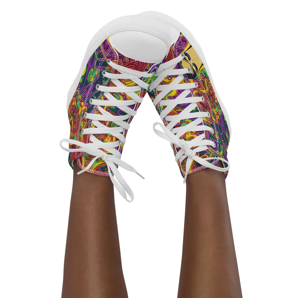 Odyssey in Color on Women's High Top Canvas Shoes — Front