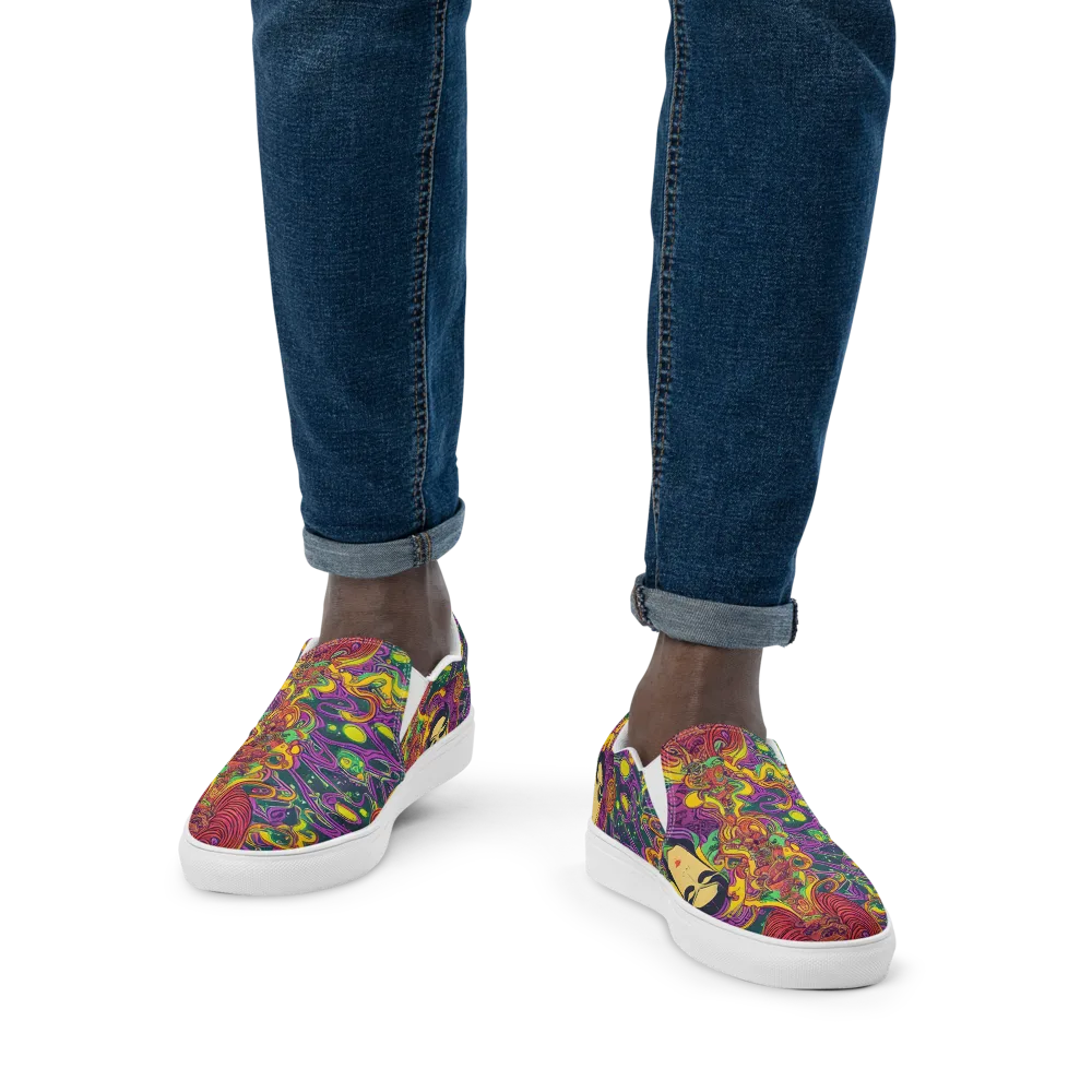 Odyssey in Color on Men's Slip-On Canvas Shoes — Front