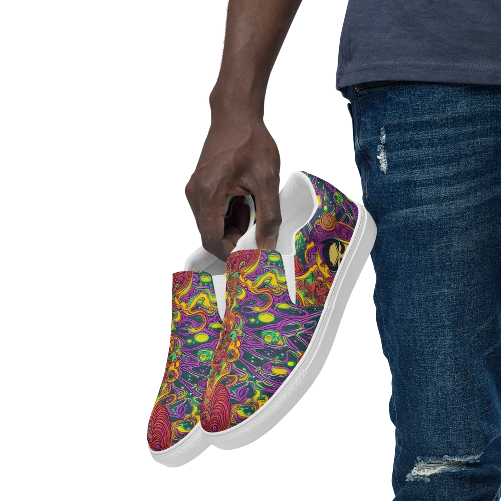 Odyssey in Color on Men's Slip-On Canvas Shoes — Left Front