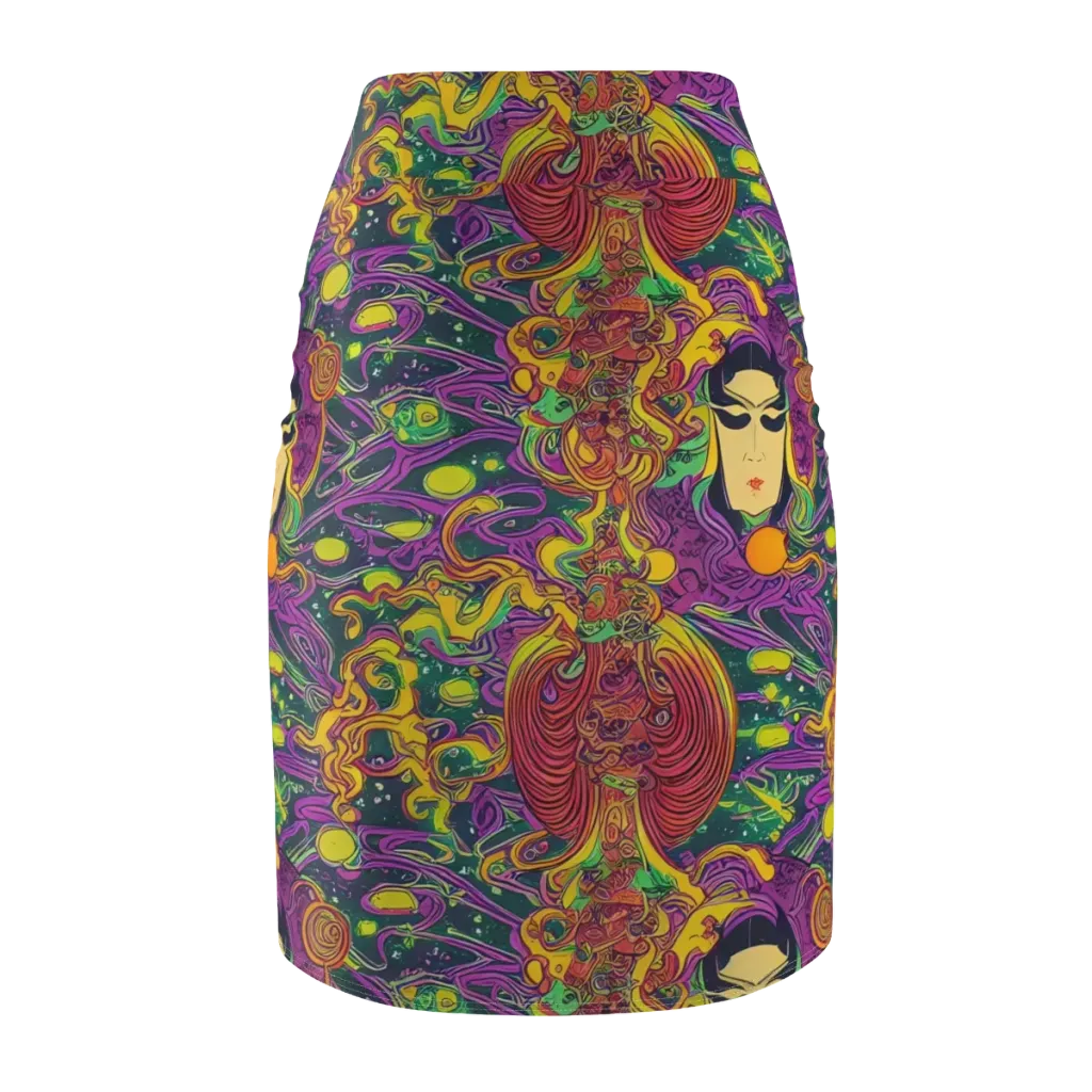 Odyssey in Color on Pencil Skirt — Back