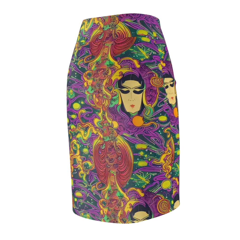 Odyssey in Color on Pencil Skirt — Back Side