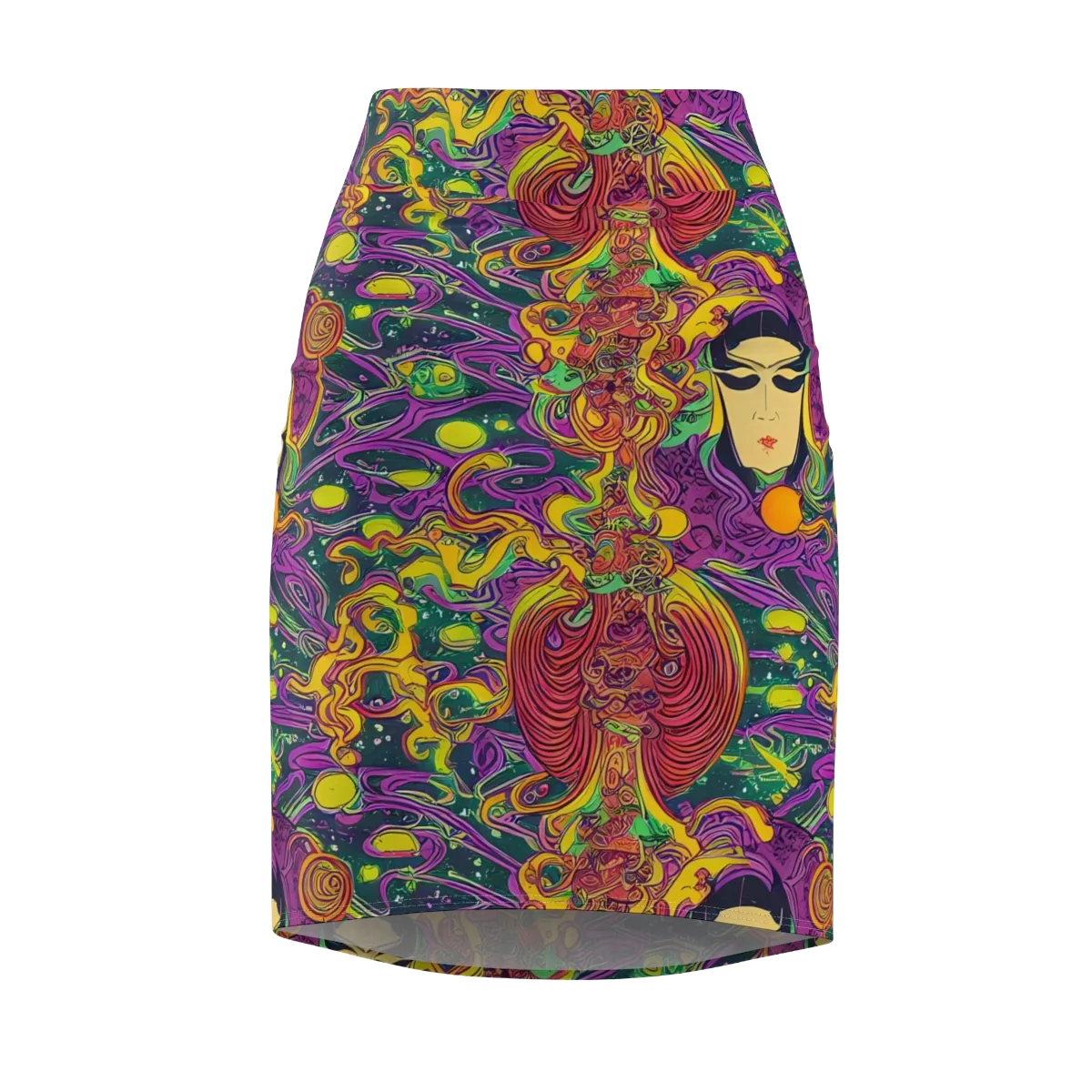 Odyssey in Color on Pencil Skirt — Front
