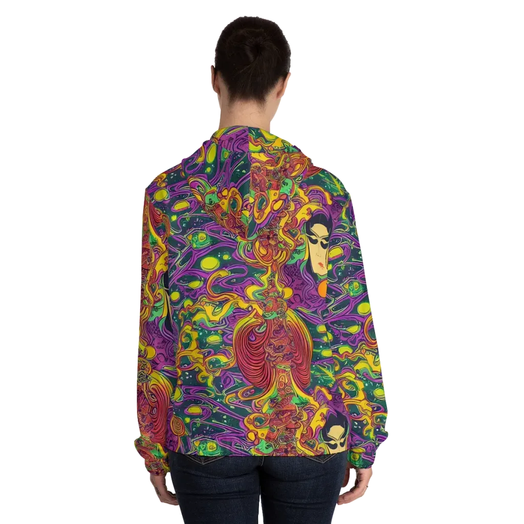 Odyssey in Color on Women's Full-Zip Hoodie — Back On Person