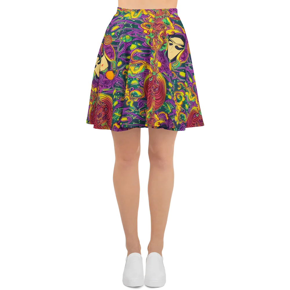 Odyssey in Color on Skater Skirt — Front