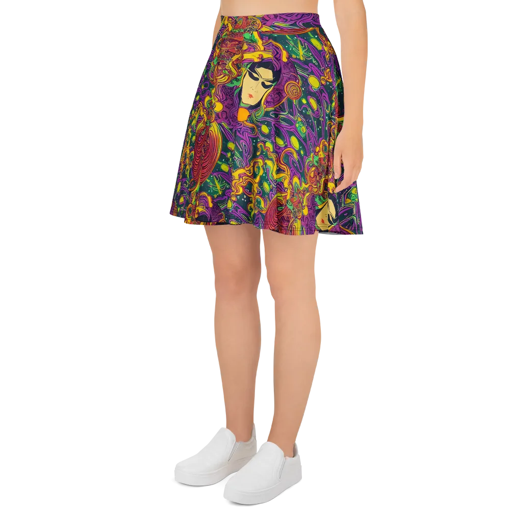 Odyssey in Color on Skater Skirt — Left