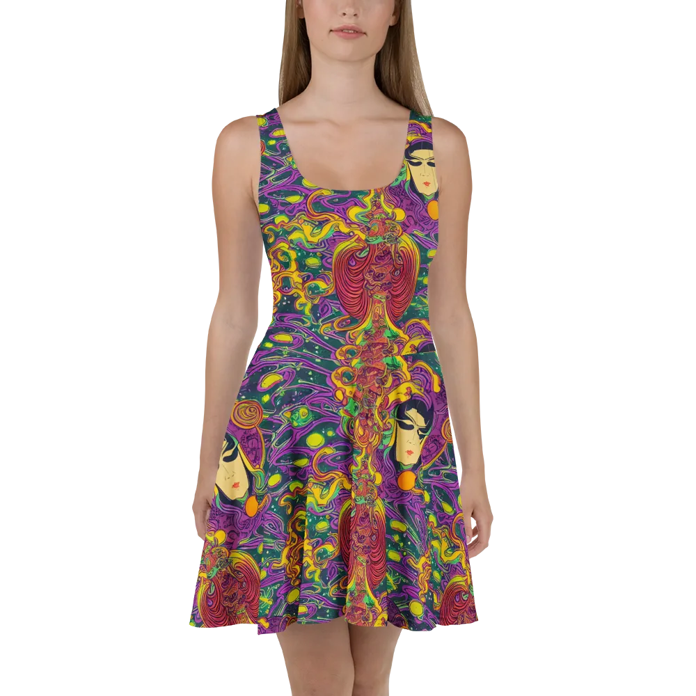 Odyssey in Color on Skater Dress — Front