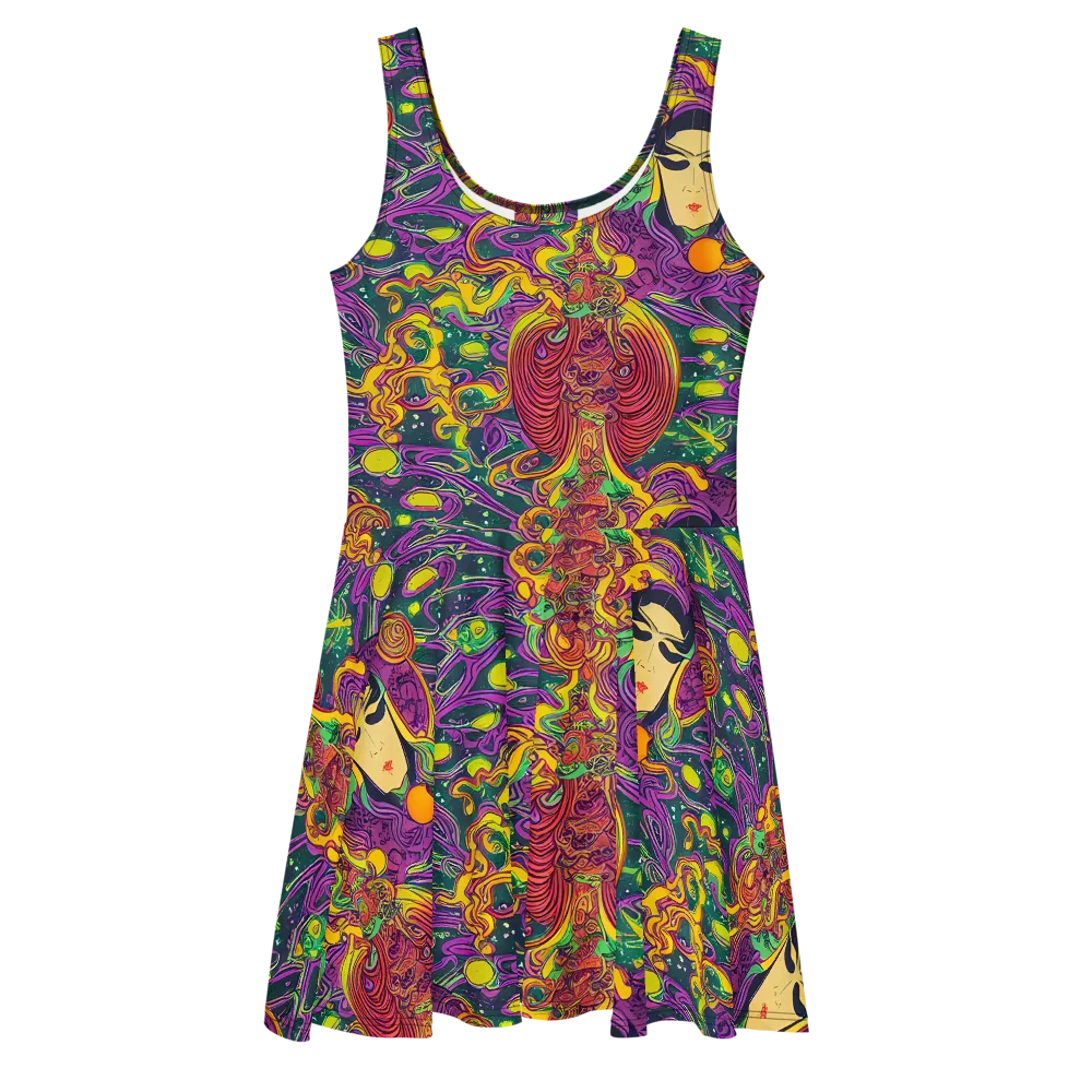 Odyssey in Color on Skater Dress — Front