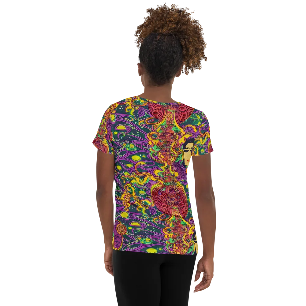 Odyssey in Color on Women's Athletic T-Shirt — Back