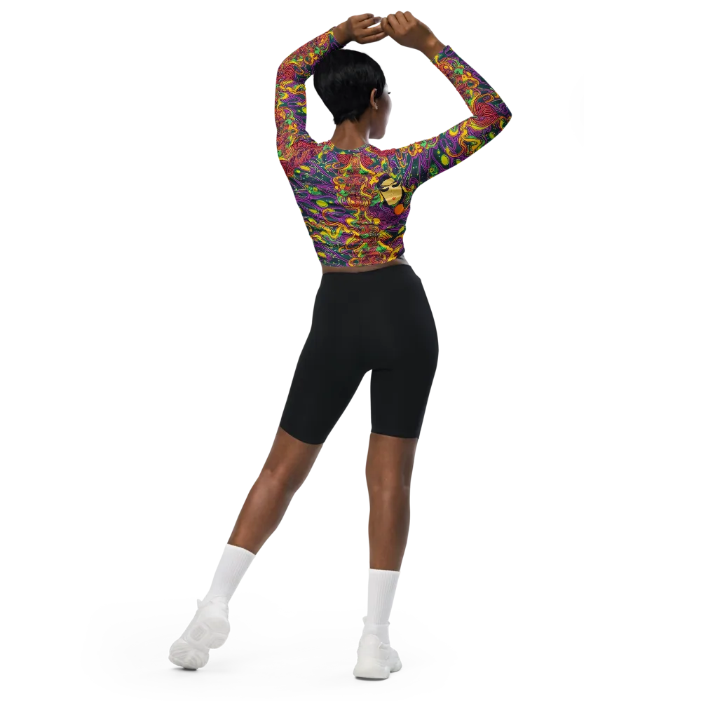 Odyssey in Color on Long Sleeve Crop Top — Back