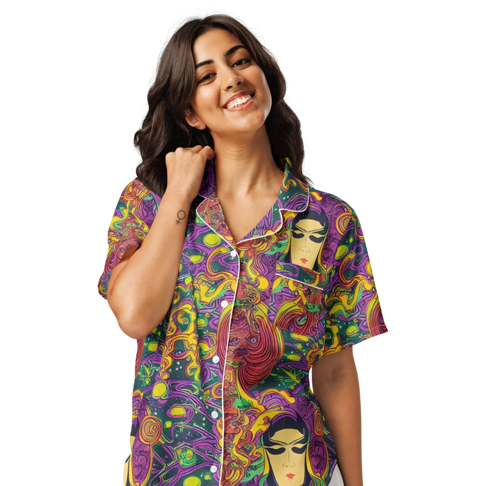 Odyssey in Color on Women's Short Sleeve Pajama Top — Front