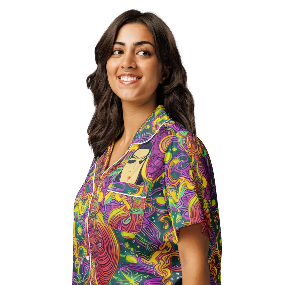 Odyssey in Color on Women's Short Sleeve Pajama Top — Left Front