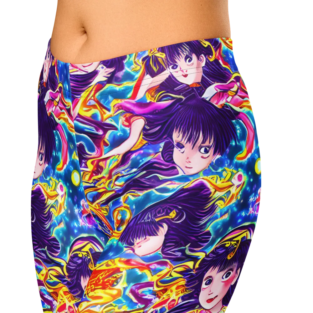 Aquatic Whim on Capri Leggings — Zoomed-in