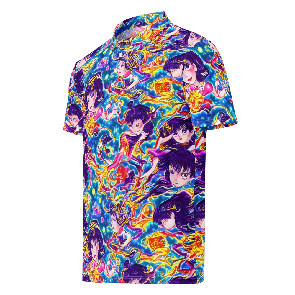 Aquatic Whim on Men's Slim Fit Polo Shirt — Left Front