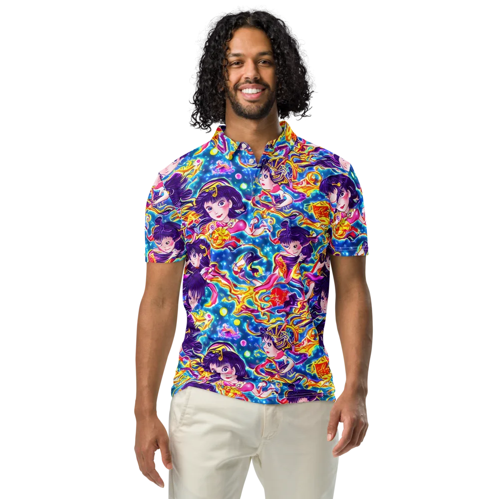 Aquatic Whim on Men's Slim Fit Polo Shirt — Front