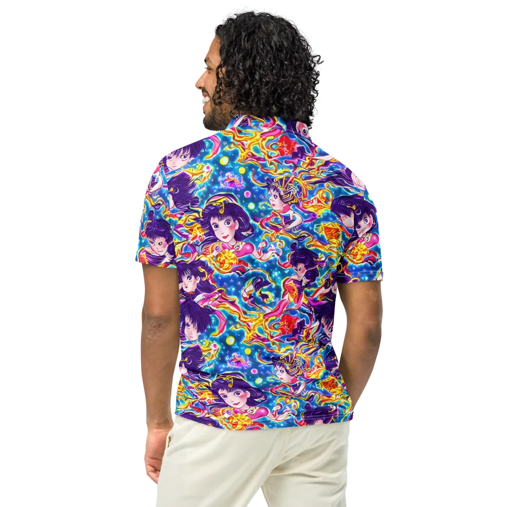 Aquatic Whim on Men's Slim Fit Polo Shirt — Back