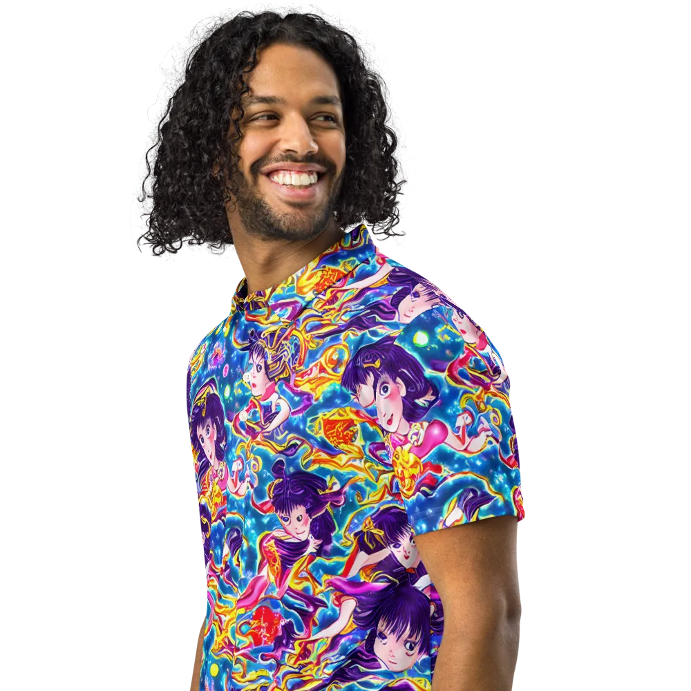 Aquatic Whim on Men's Slim Fit Polo Shirt — Left Front