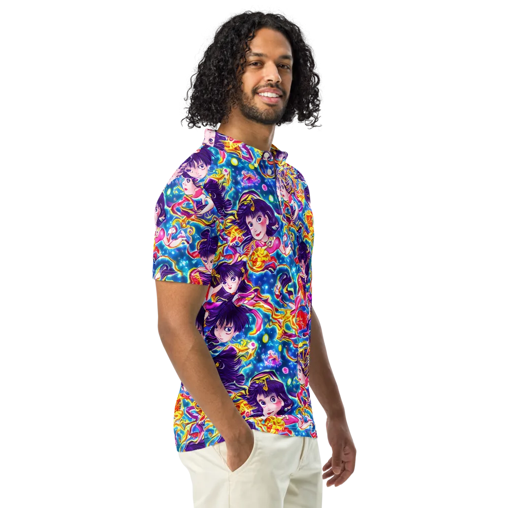 Aquatic Whim on Men's Slim Fit Polo Shirt — Right Front