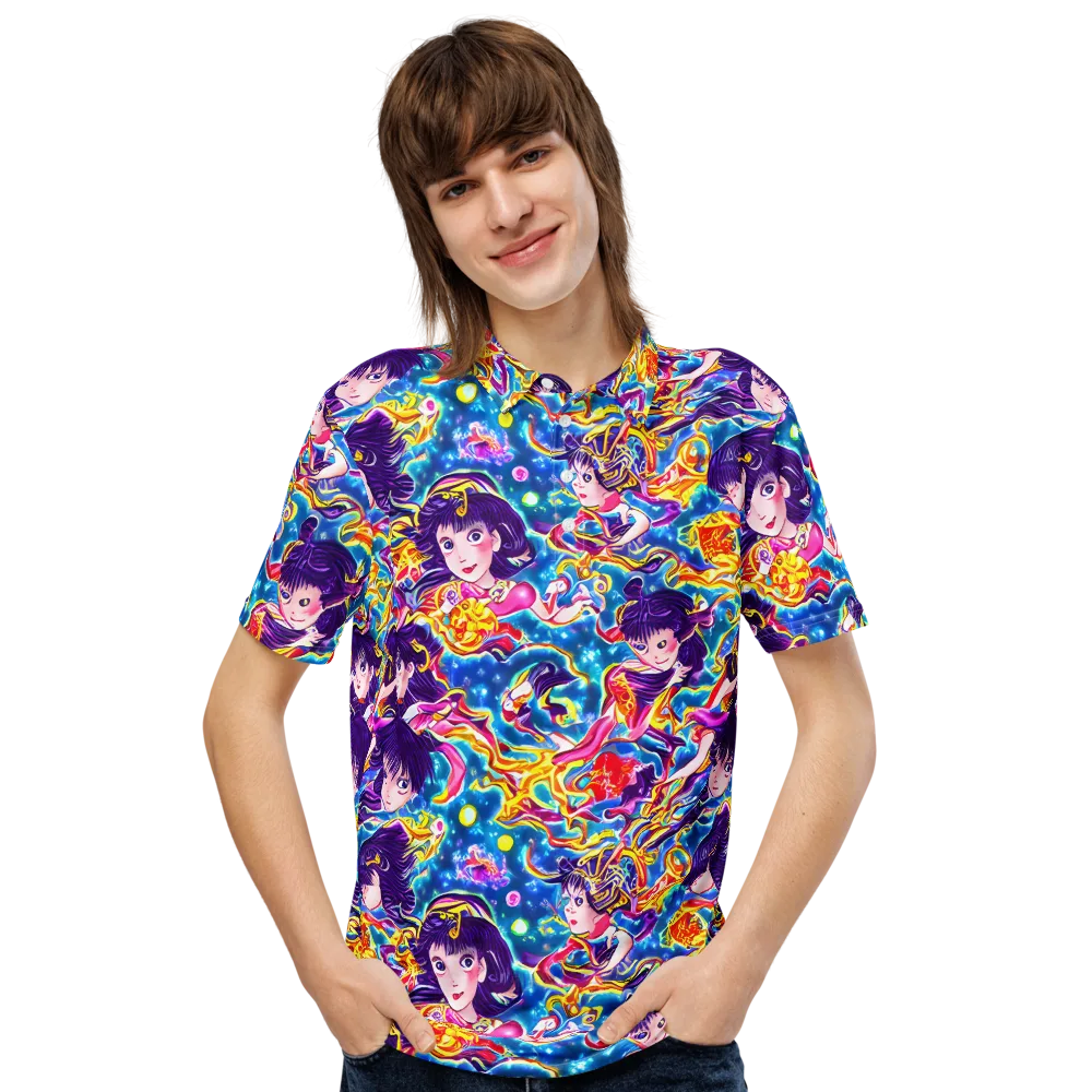 Aquatic Whim on Men's Slim Fit Polo Shirt — Front