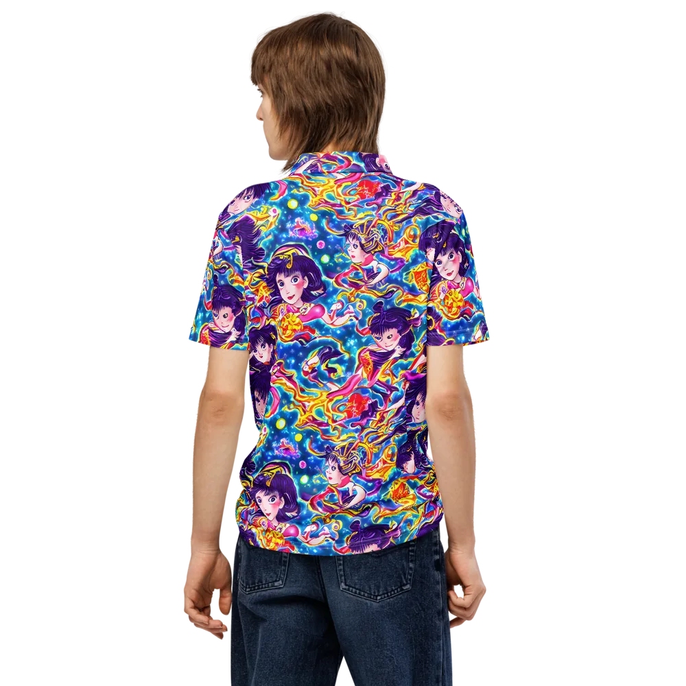 Aquatic Whim on Men's Slim Fit Polo Shirt — Back