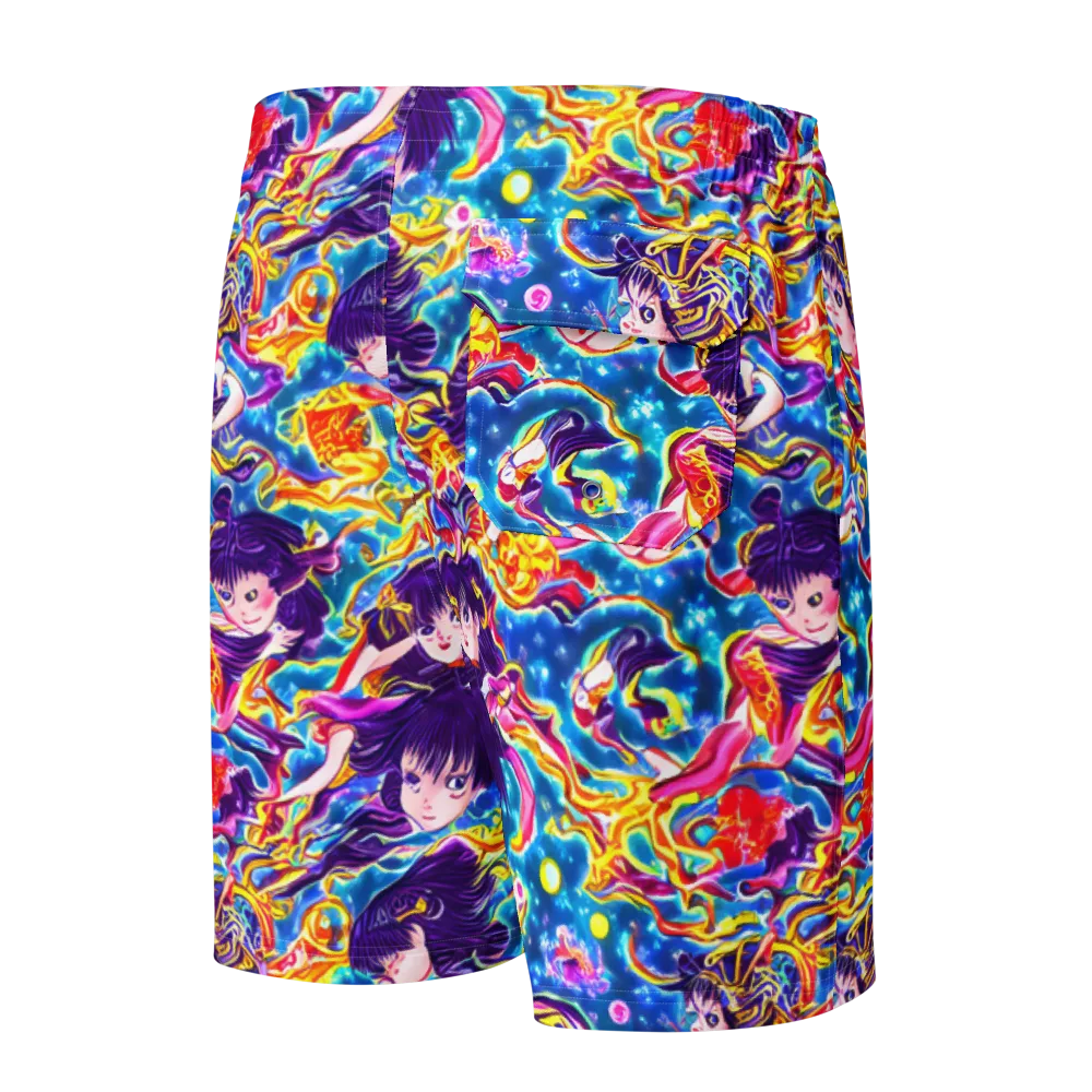 Aquatic Whim on Men's Board Shorts — Back