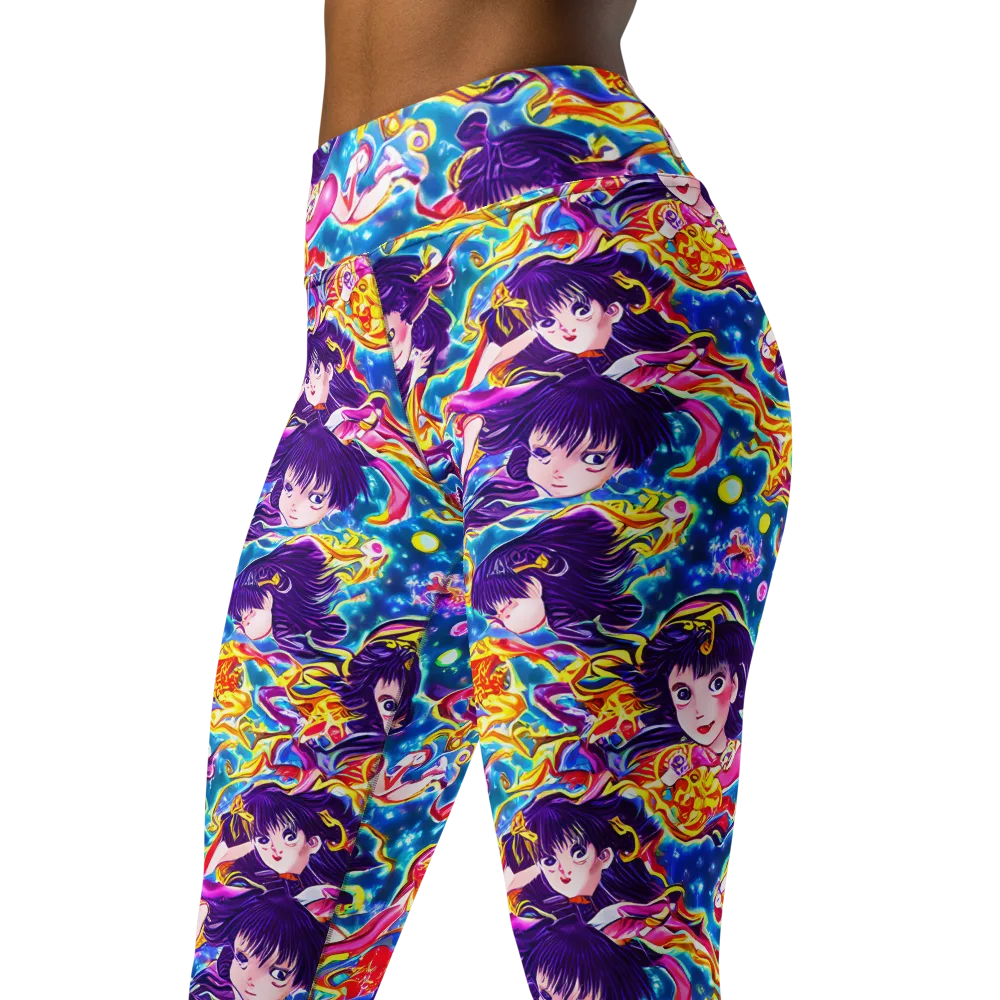 Aquatic Whim on Yoga Leggings — Left Front