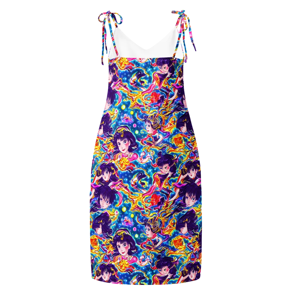 Aquatic Whim on Slip Dress — Back