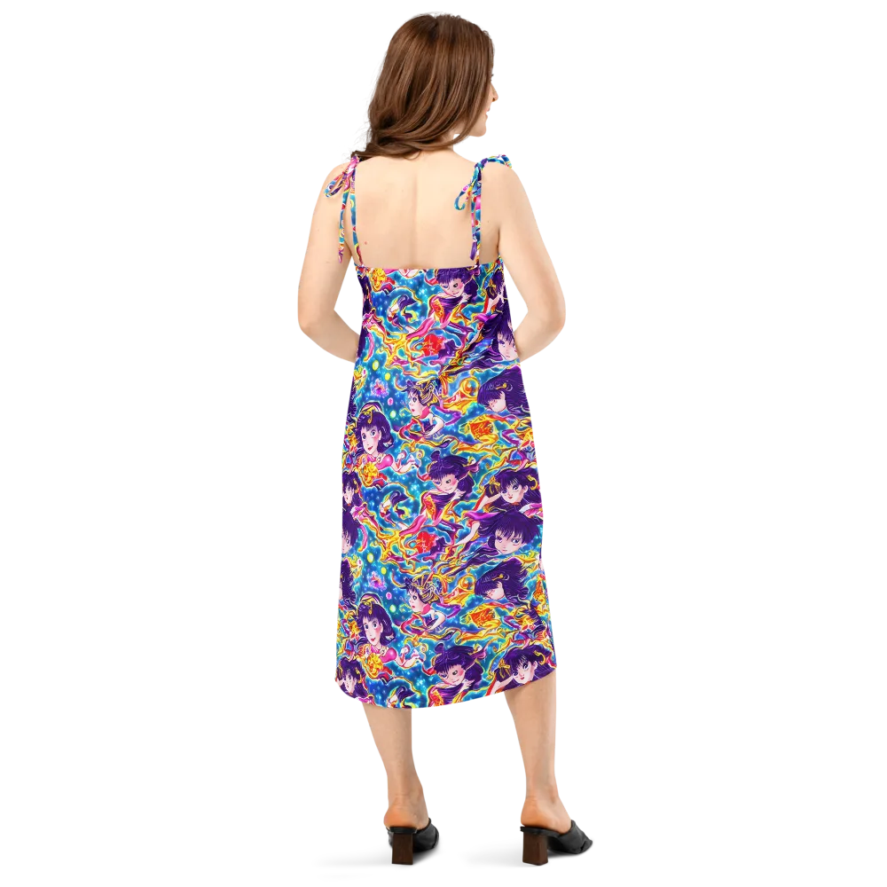 Aquatic Whim on Slip Dress — Back