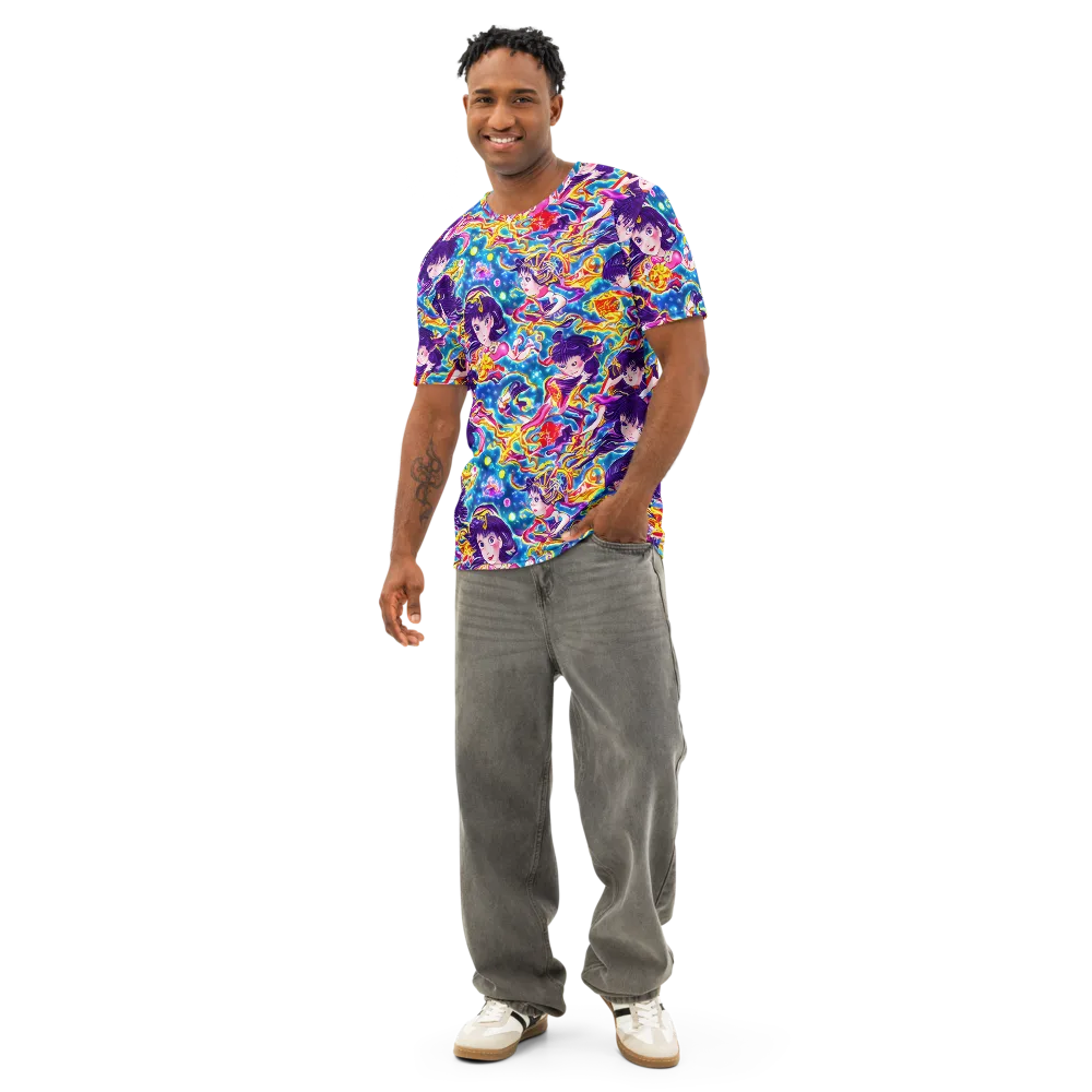 Aquatic Whim on Men's Cotton Crew Neck T-Shirt — Front