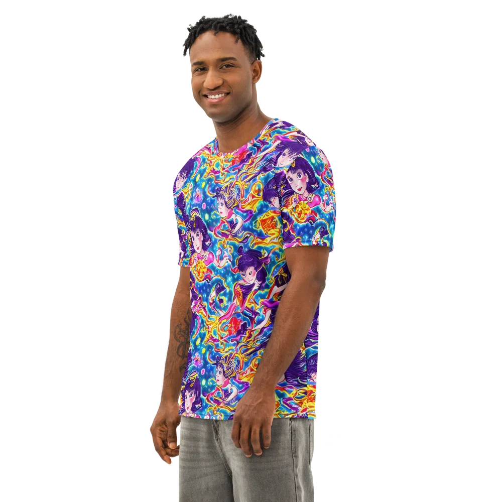 Aquatic Whim on Men's Cotton Crew Neck T-Shirt — Left Front