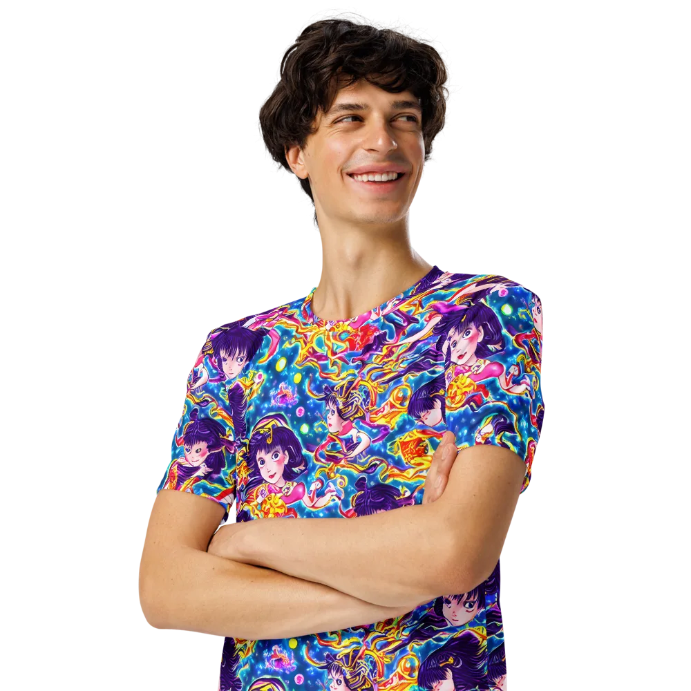 Aquatic Whim on Men's Crew Neck T-Shirt — Left Front