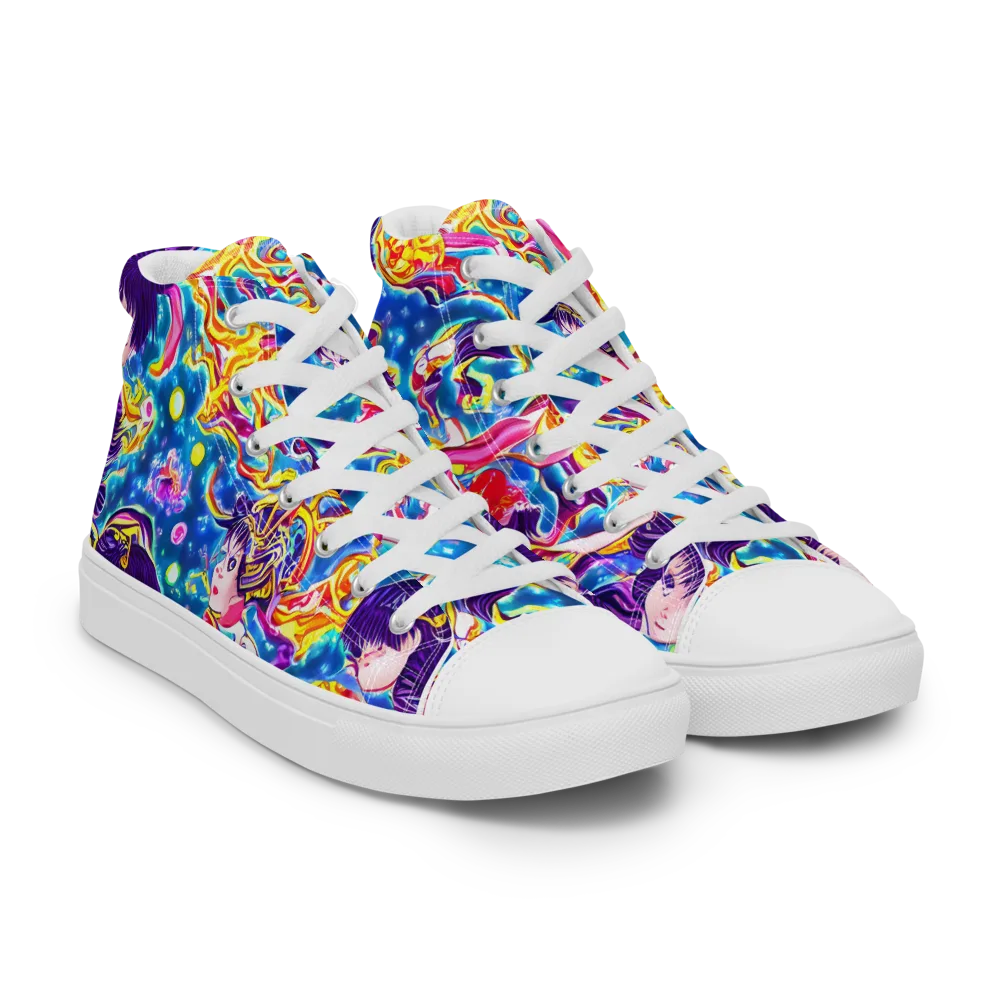 Aquatic Whim on Men's High Top Canvas Shoes — Right Front