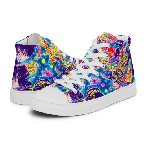 Aquatic Whim on a Men's High Top Canvas Shoes