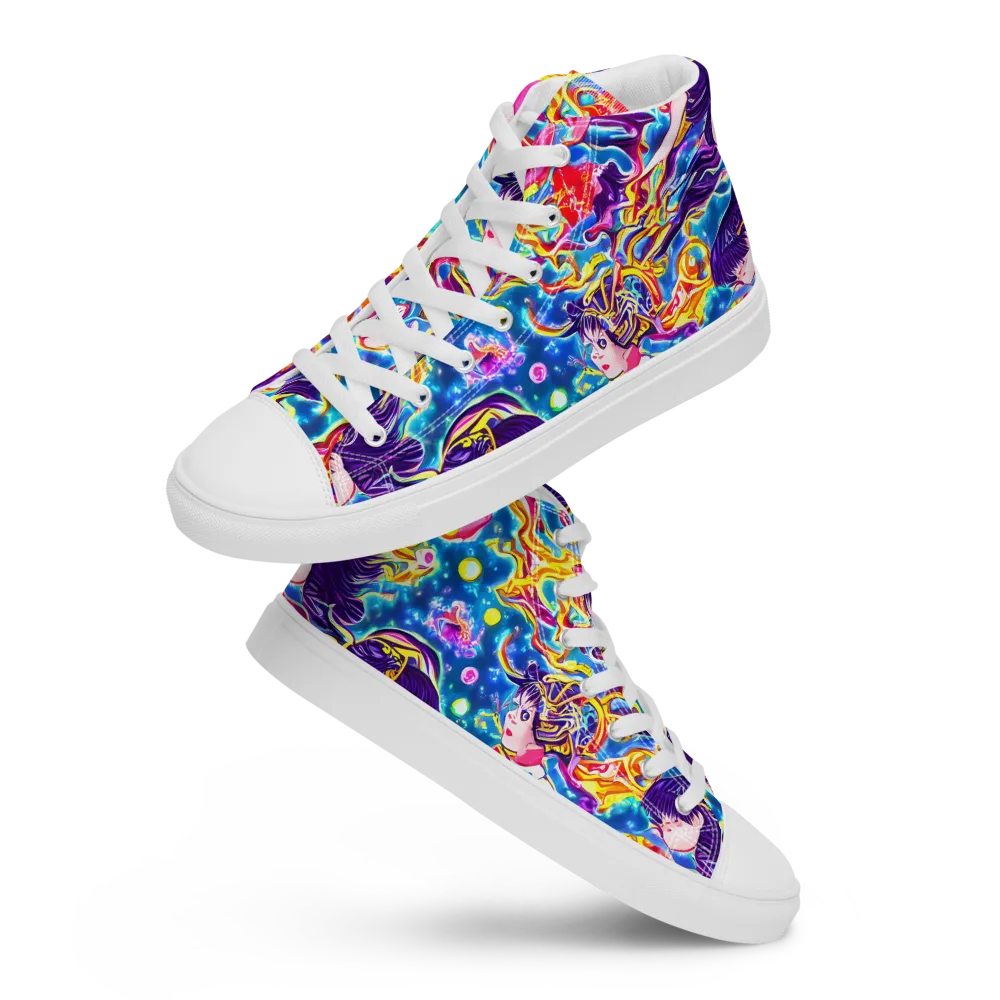 Aquatic Whim on Men's High Top Canvas Shoes — Front