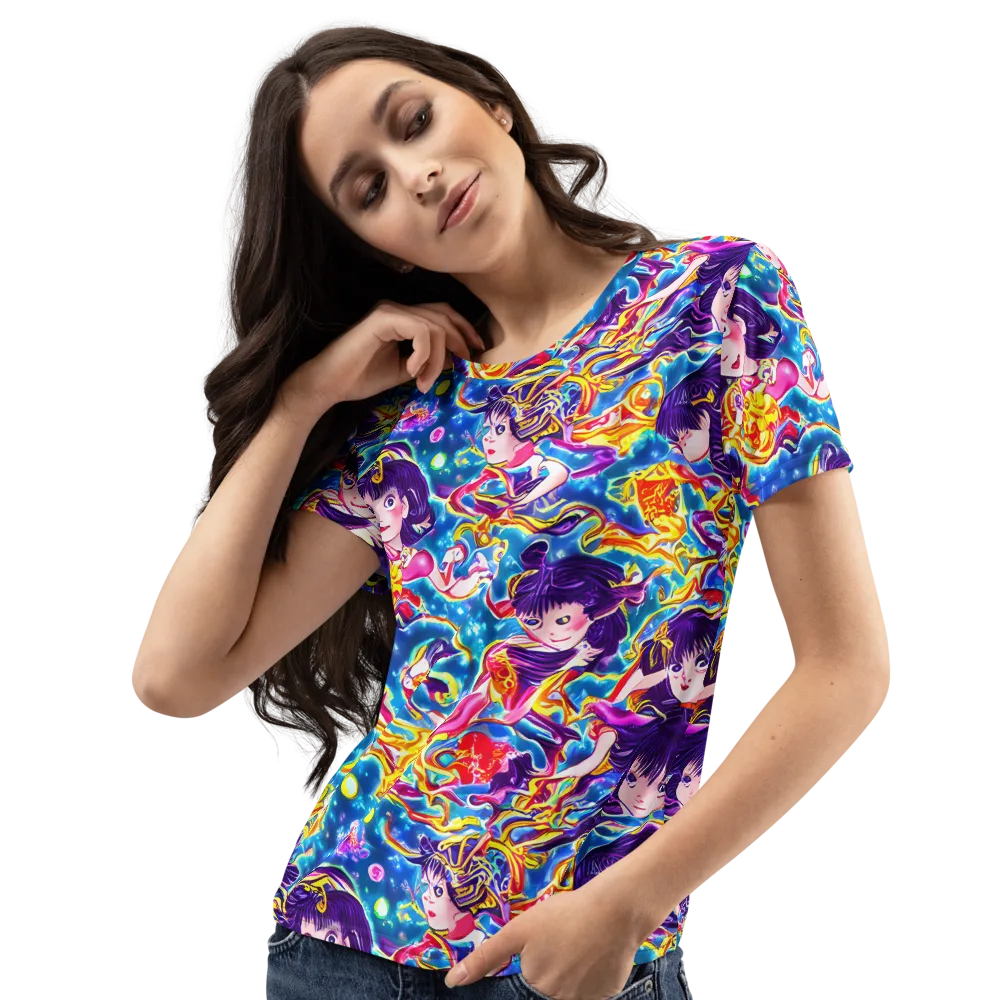 Aquatic Whim on Women's Crew Neck T-Shirt — Left Front