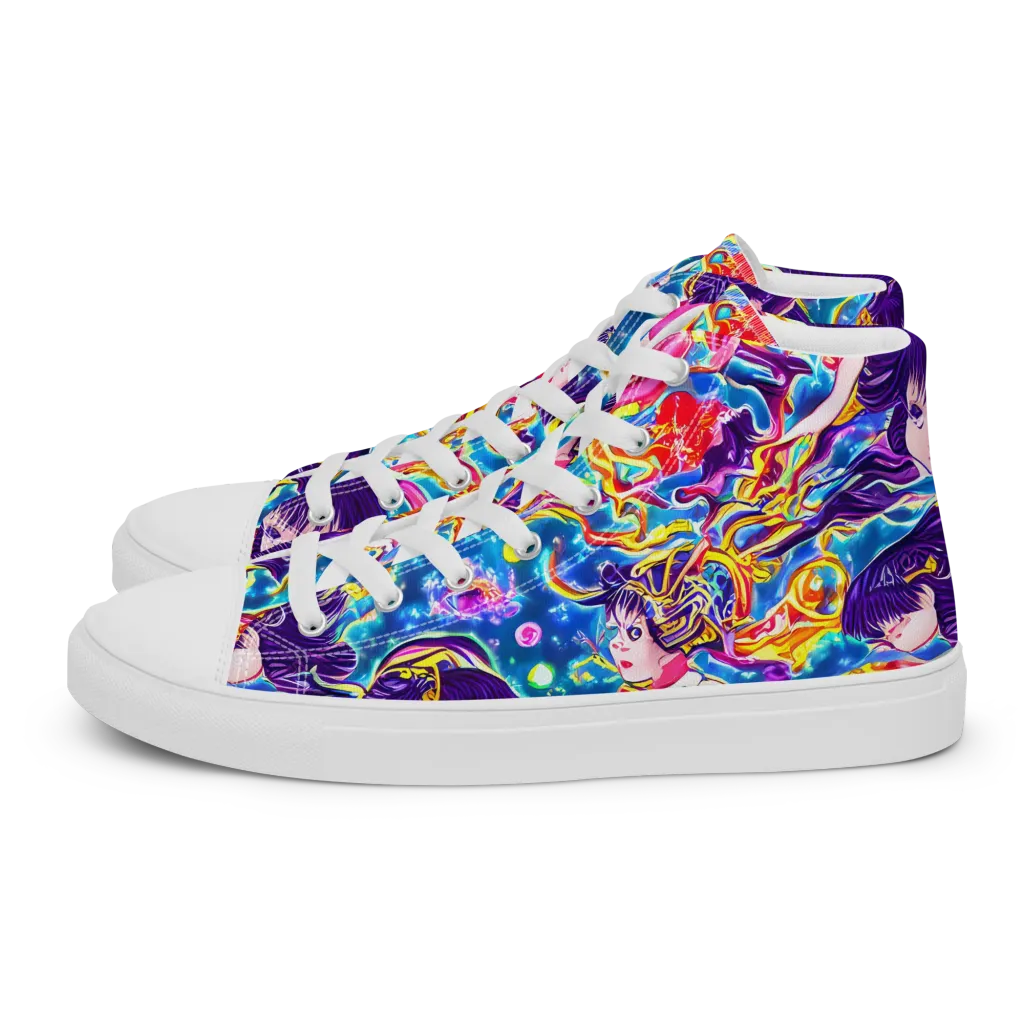 Aquatic Whim on Women's High Top Canvas Shoes — Left