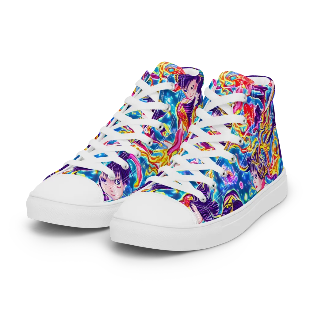 Aquatic Whim on Women's High Top Canvas Shoes — Left Front