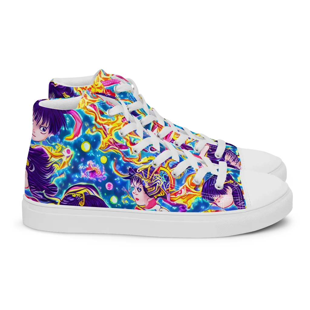 Aquatic Whim on Women's High Top Canvas Shoes — Right