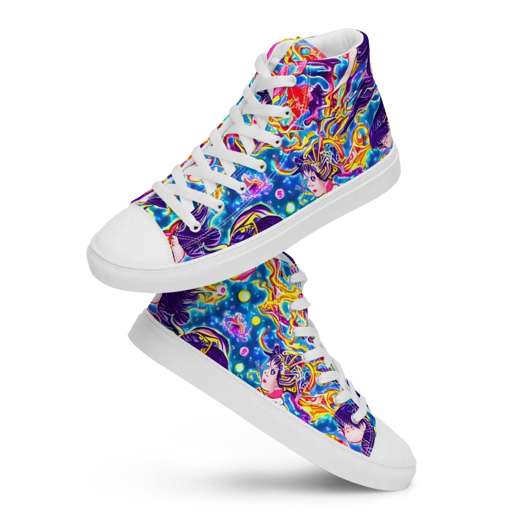 Aquatic Whim on Women's High Top Canvas Shoes — Front