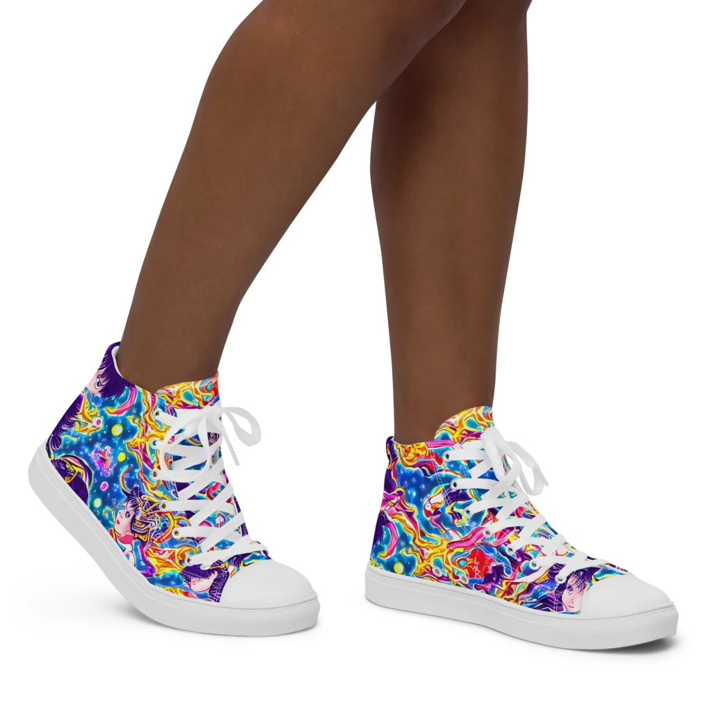 Aquatic Whim on Women's High Top Canvas Shoes — Right