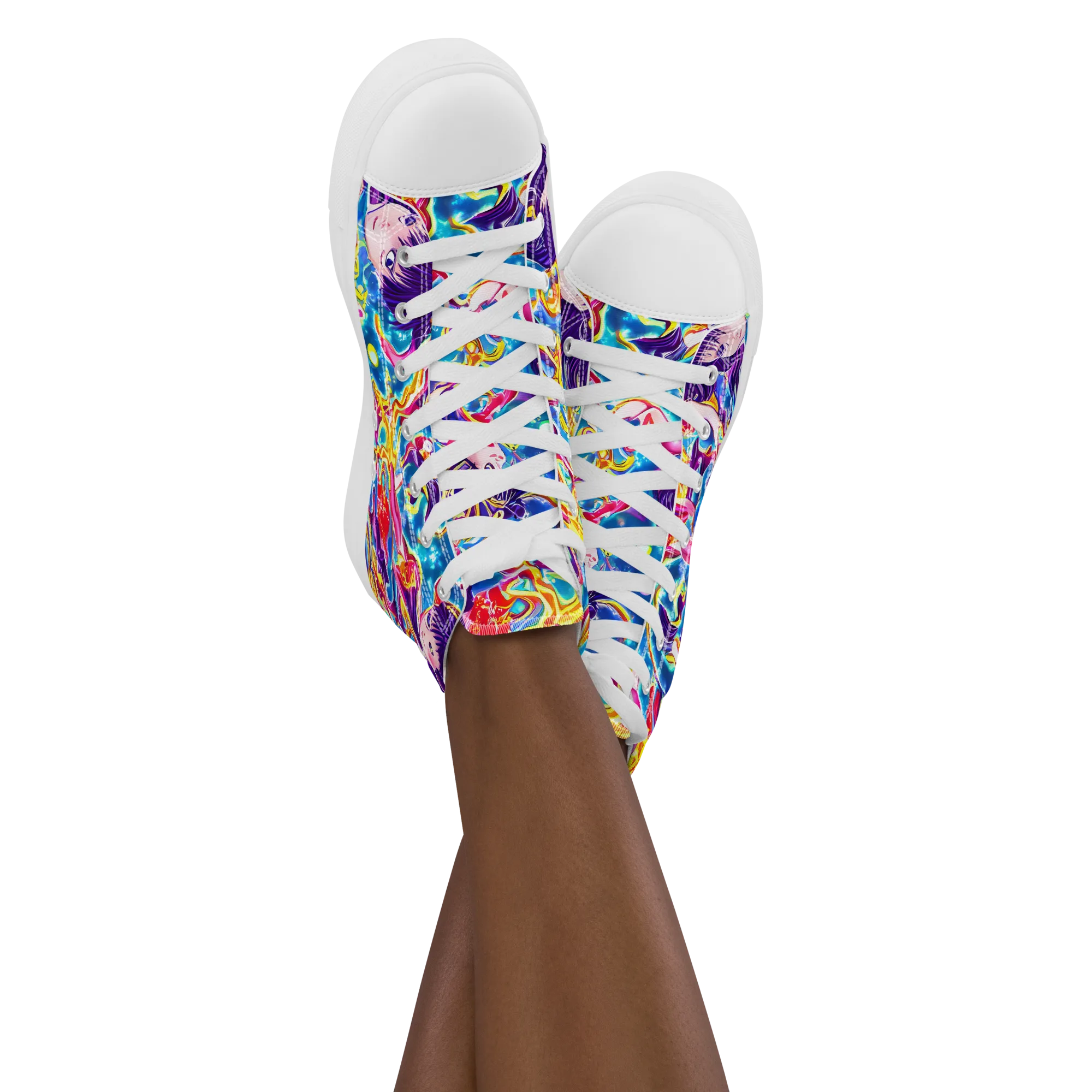 Aquatic Whim on Women's High Top Canvas Shoes — Front