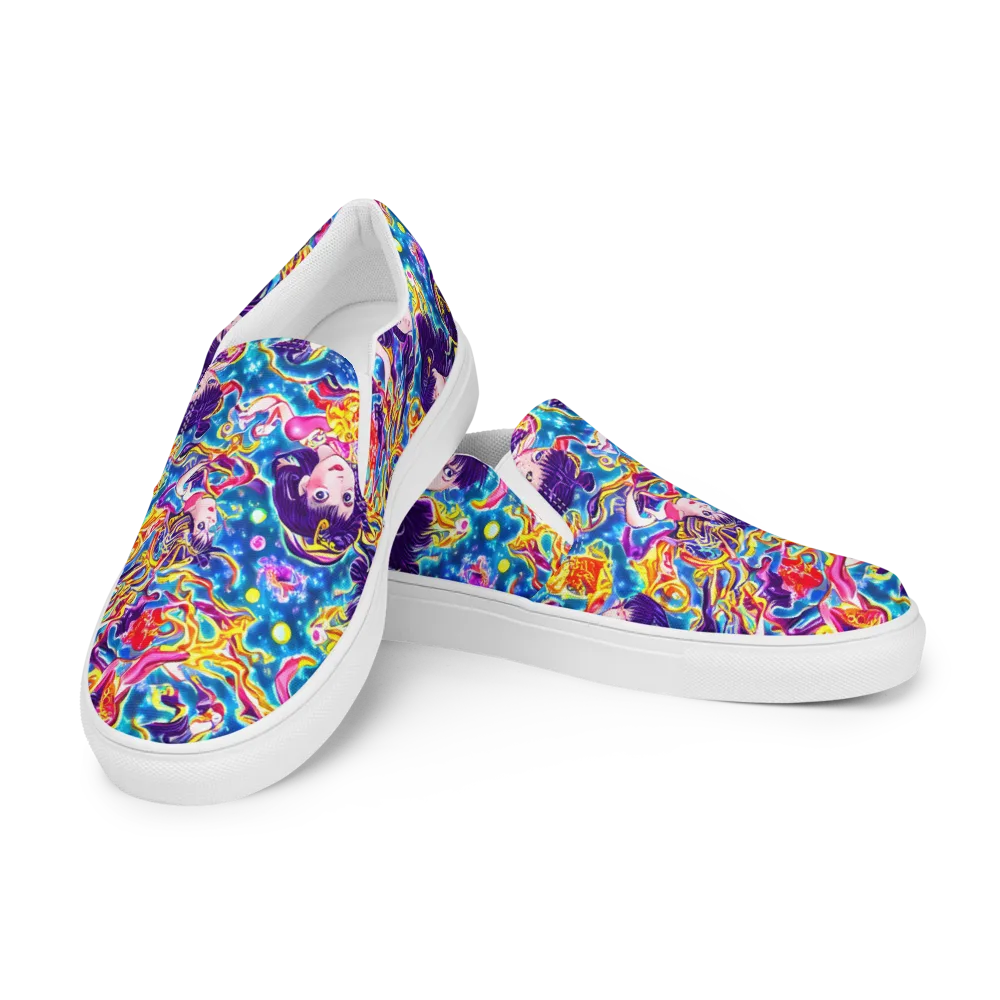 Aquatic Whim on Men's Slip-On Canvas Shoes — Left Front