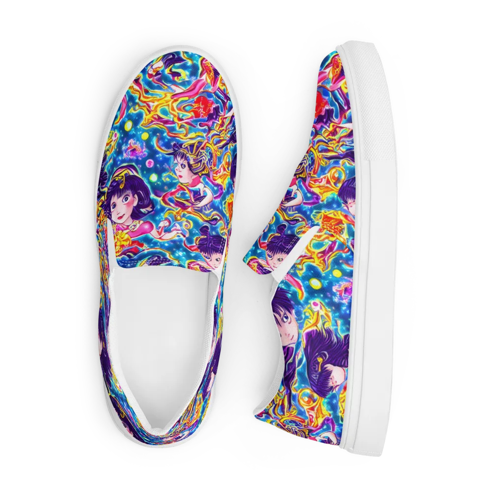 Aquatic Whim on Men's Slip-On Canvas Shoes — Front