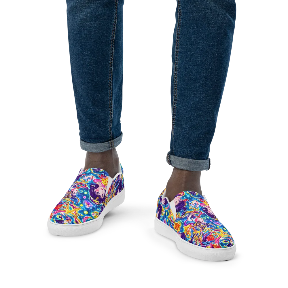 Aquatic Whim on Men's Slip-On Canvas Shoes — Front