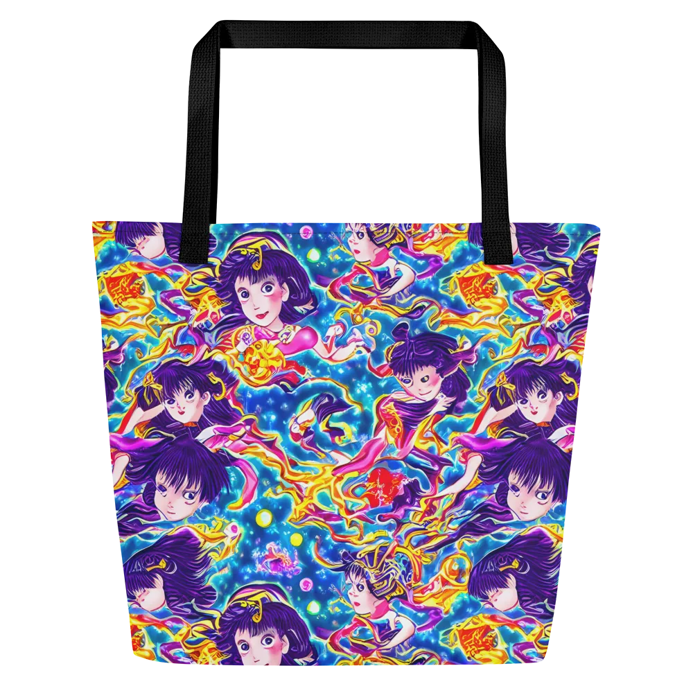 Aquatic Whim on Large Tote Bag W/ Pocket — Front