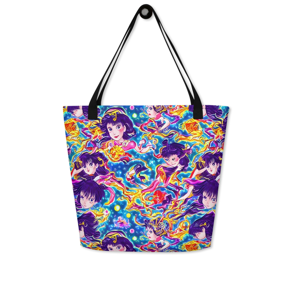 Aquatic Whim on Large Tote Bag W/ Pocket — Front