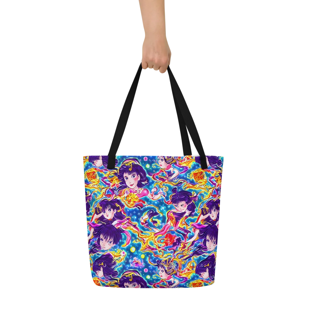 Aquatic Whim on Large Tote Bag W/ Pocket — Front